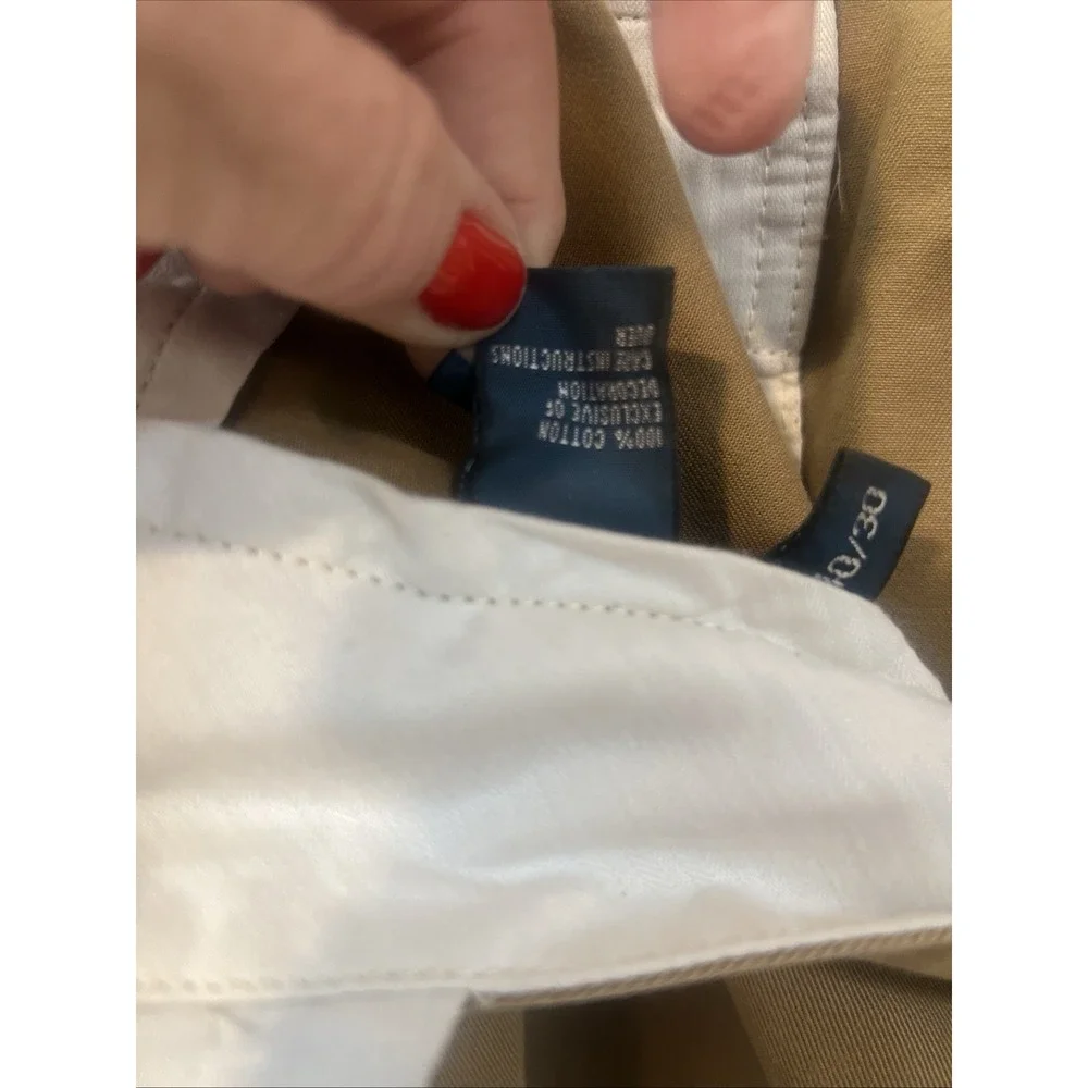 Polo Ralph Lauren Chino Pants Men 40x30 Beige Ethan Pleated Front Cotton Twill